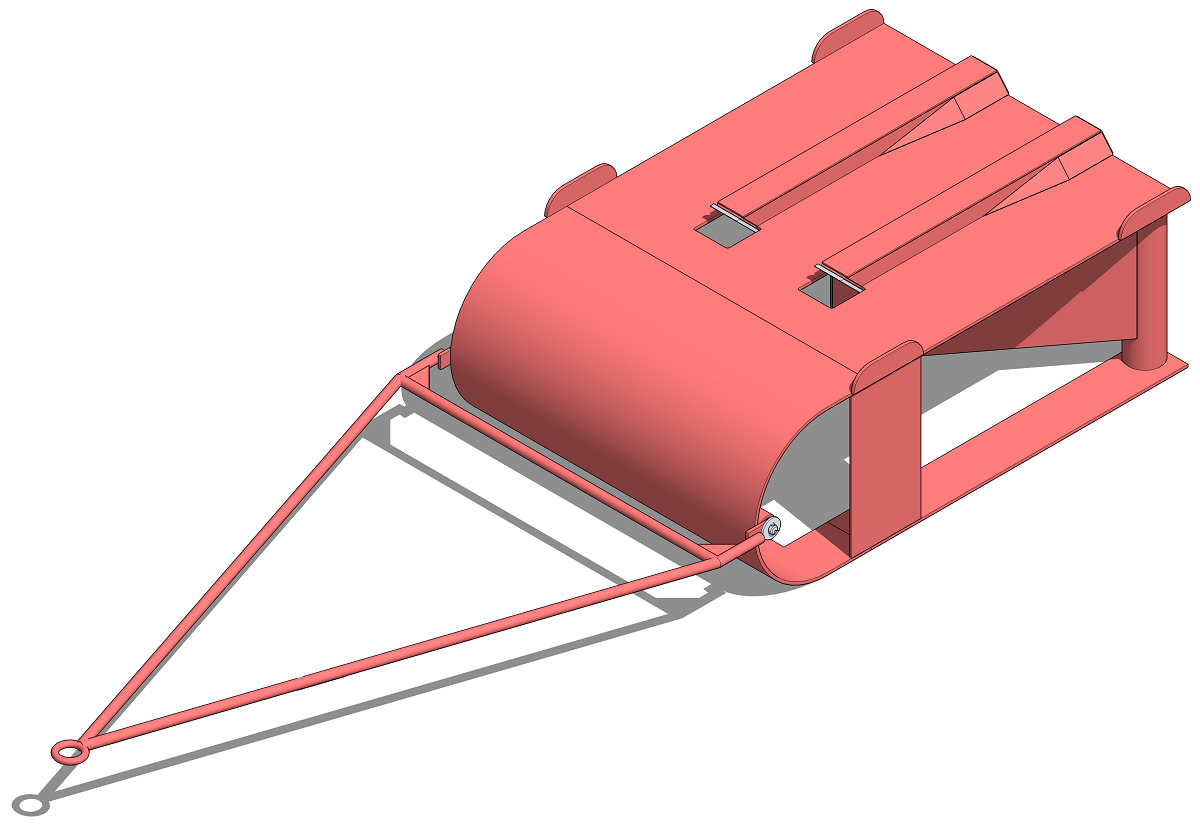 3D модель устройства для прокладки лыжни в SketchUp