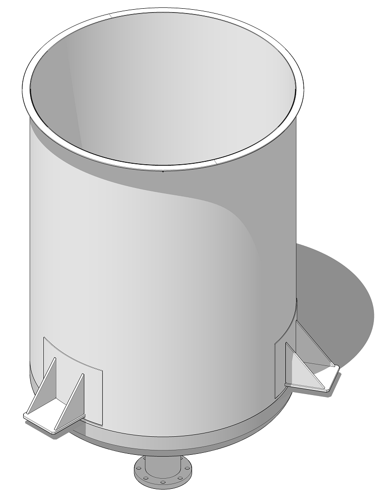 Модель в 3D вертикального бака для жидкостей с эллиптическим дном, ООО "Балтийские технологии"