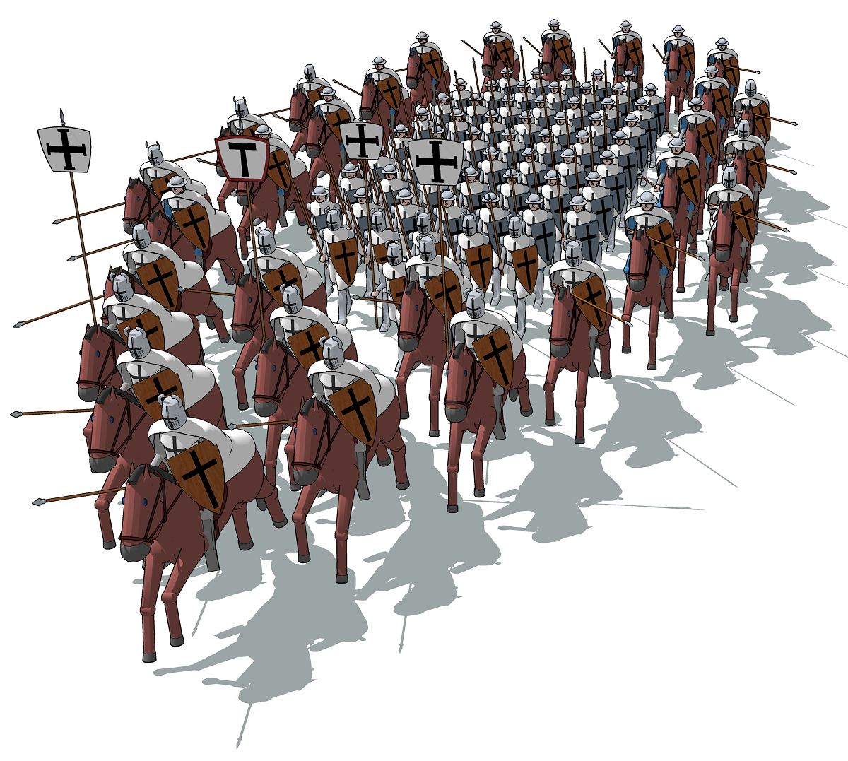 Ледовое побоище тевтонские рыцари 3d визуализация 3D модель тевтонских рыцарей в Скетч Апе