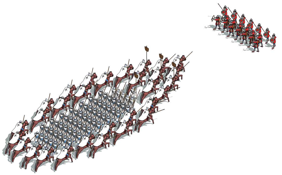 Ледовое побоище атака рыцарями передового полка 3D модель атаки рыцарями передового полка в Ледовом побоище