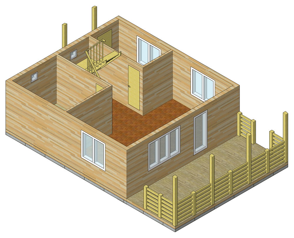 3D модели и 3D визуализация деревянных домов и прочих построек
