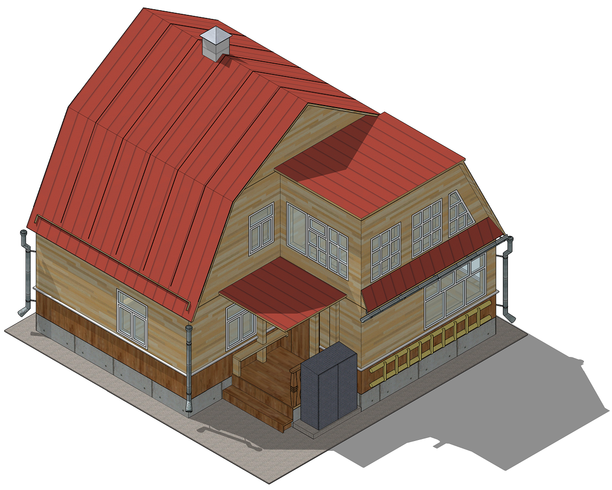3D модель деревянного дома СНТ Красногорские Покосы