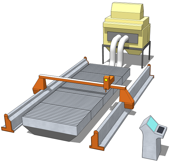 3D модель газоплазменной установки CyberSTEP для резки металла