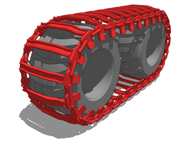 3D модель гусениц для колесной спецтехники (харвестеров, форвардеров, скиддеров и пр.)