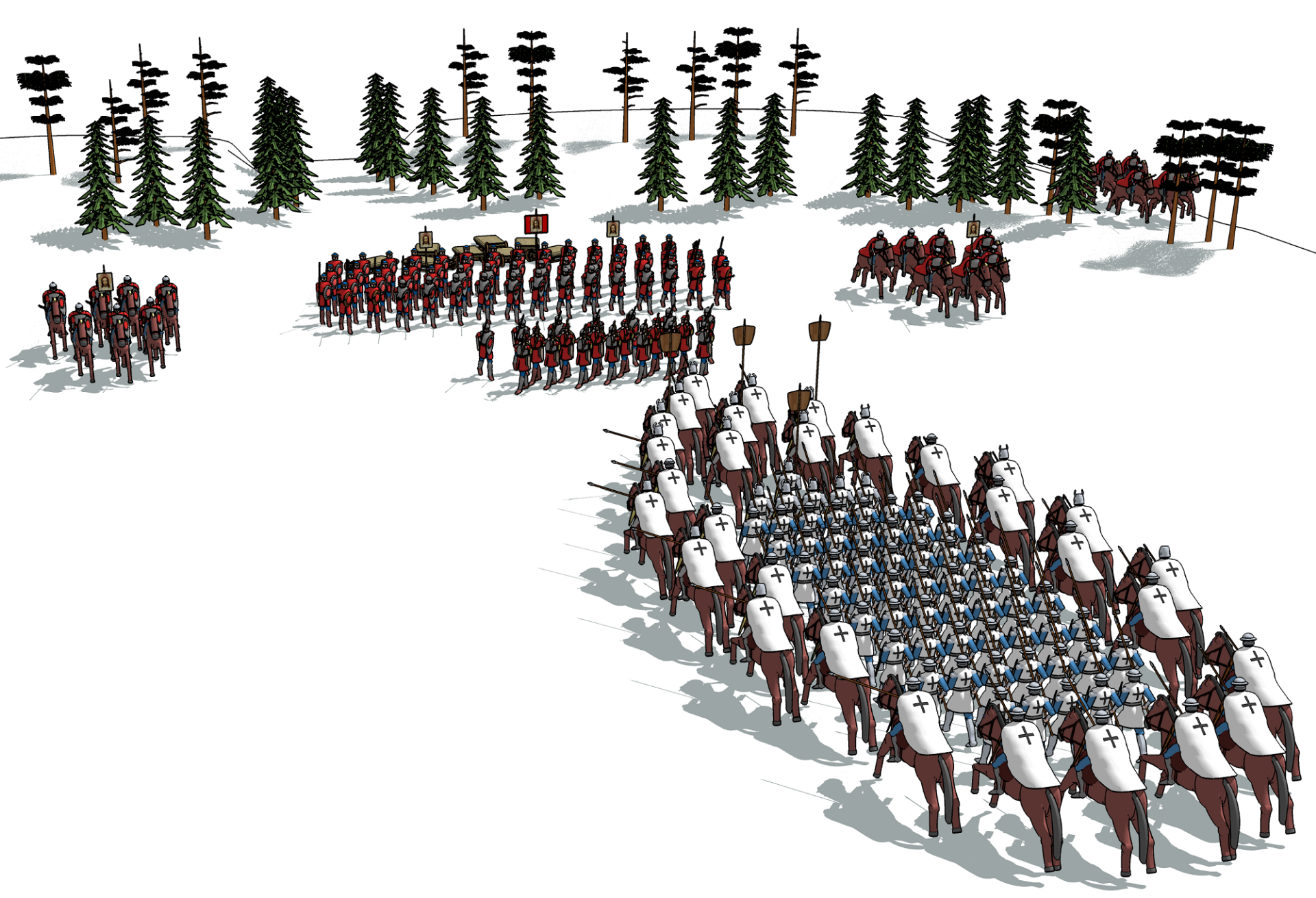 Иллюстрация в 3D Ледового сражения В 3D мллюстрация Ледового сражения 1242 года