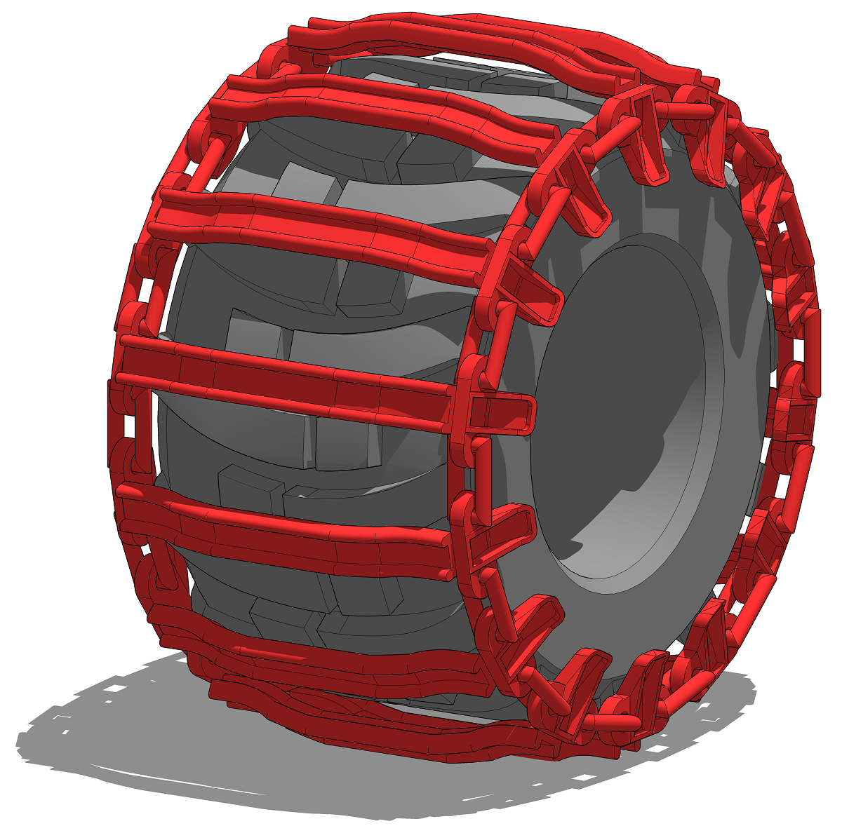 3D модель моно-гусеницы на колеса спецтехники, 710/40-24,5