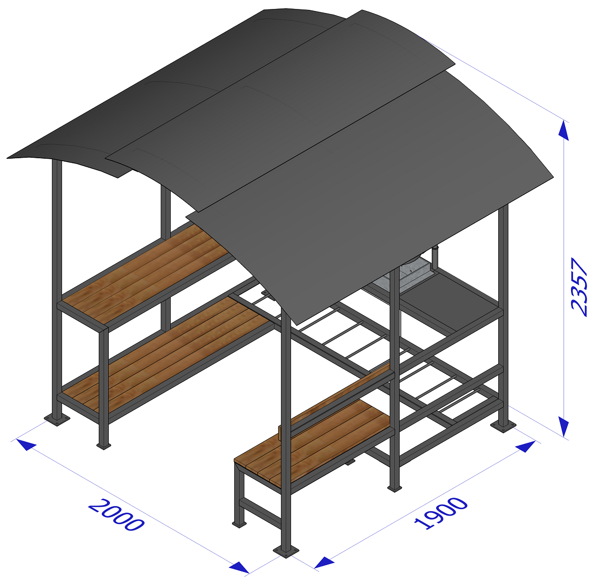 Габариты мангального комплекса из металла Мангальный комплекс из металла с размерами
