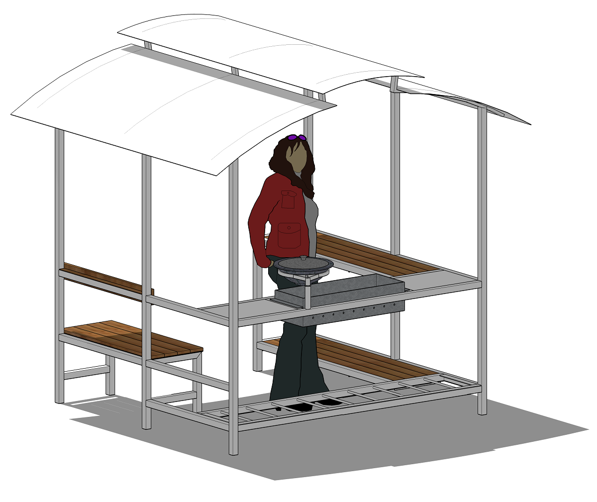 Мангальный металлический комплекс Металлический комплекс с мангалом
