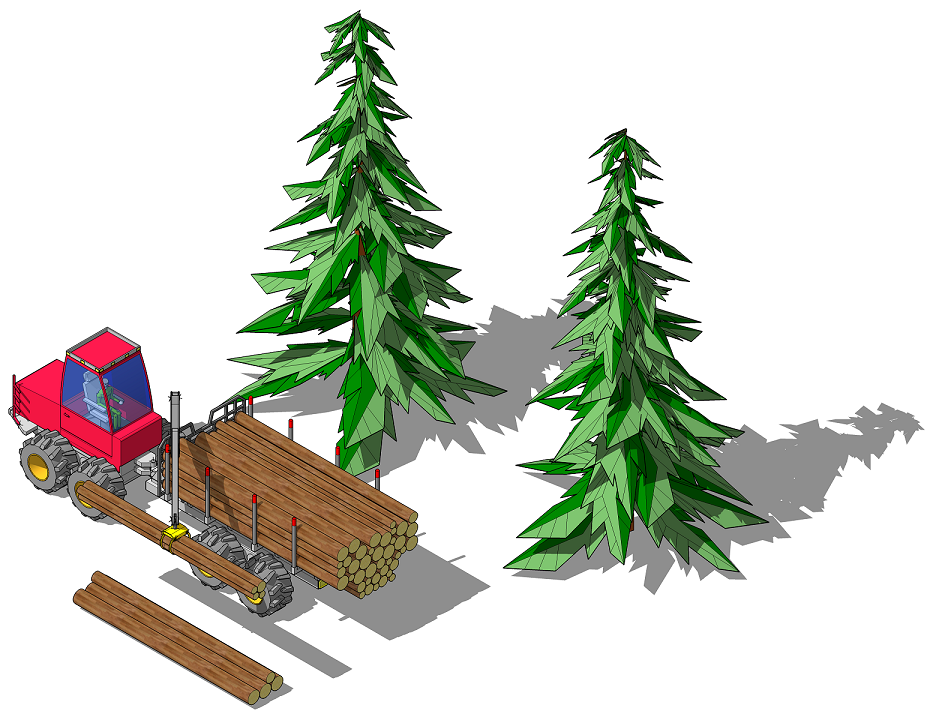 3D - заготовка древесины - 3D модель