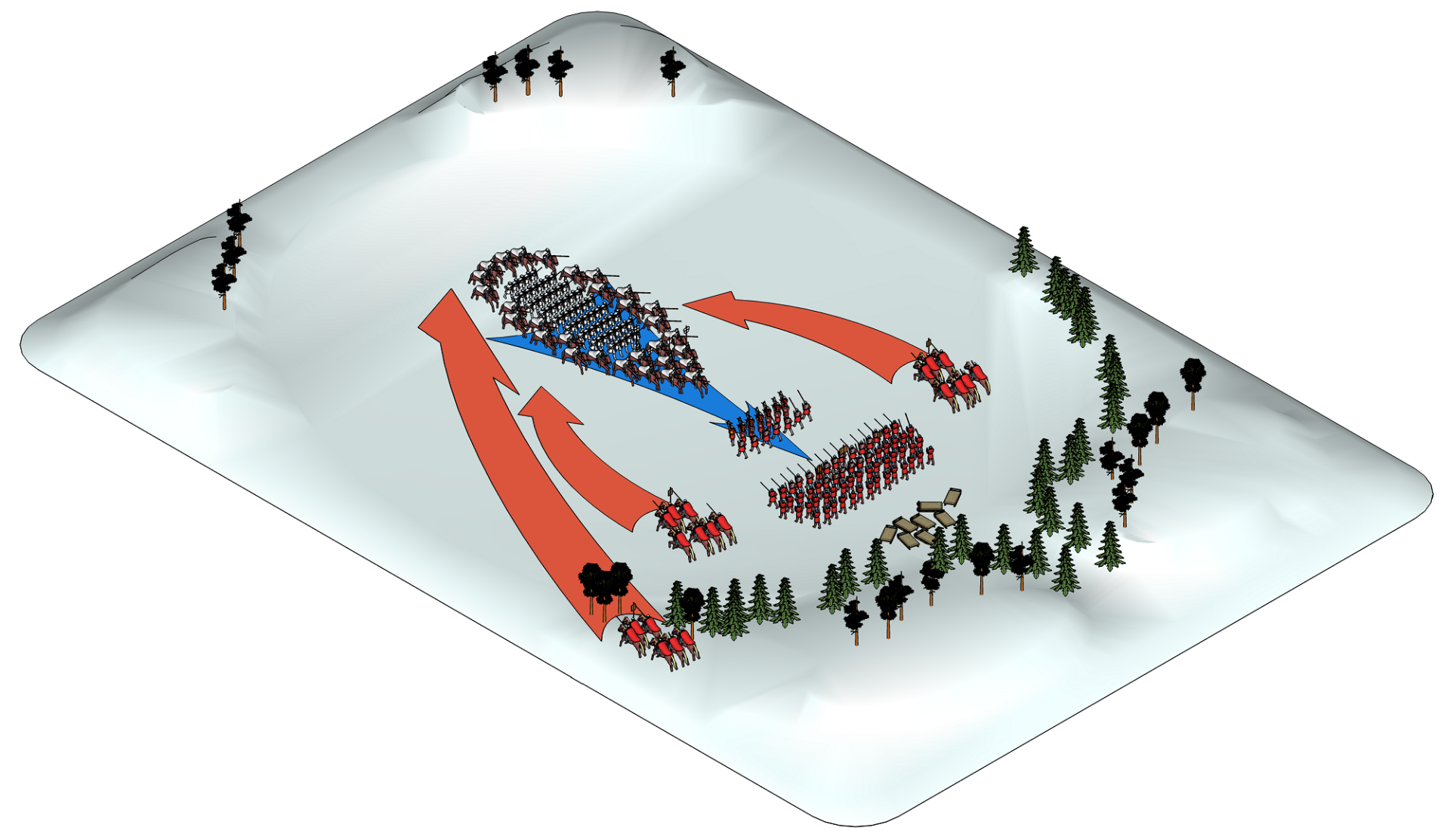 1242 год Ледовое побоище на Чудском озере 3D изображение Ледового побоища 1242 года