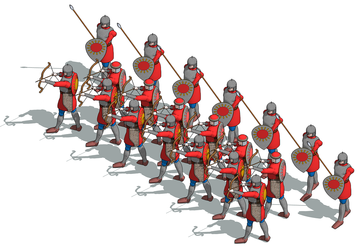 Ледовое побоище, передовой отряд русских, усиленный лучниками 3D визуализация Ледового побоища