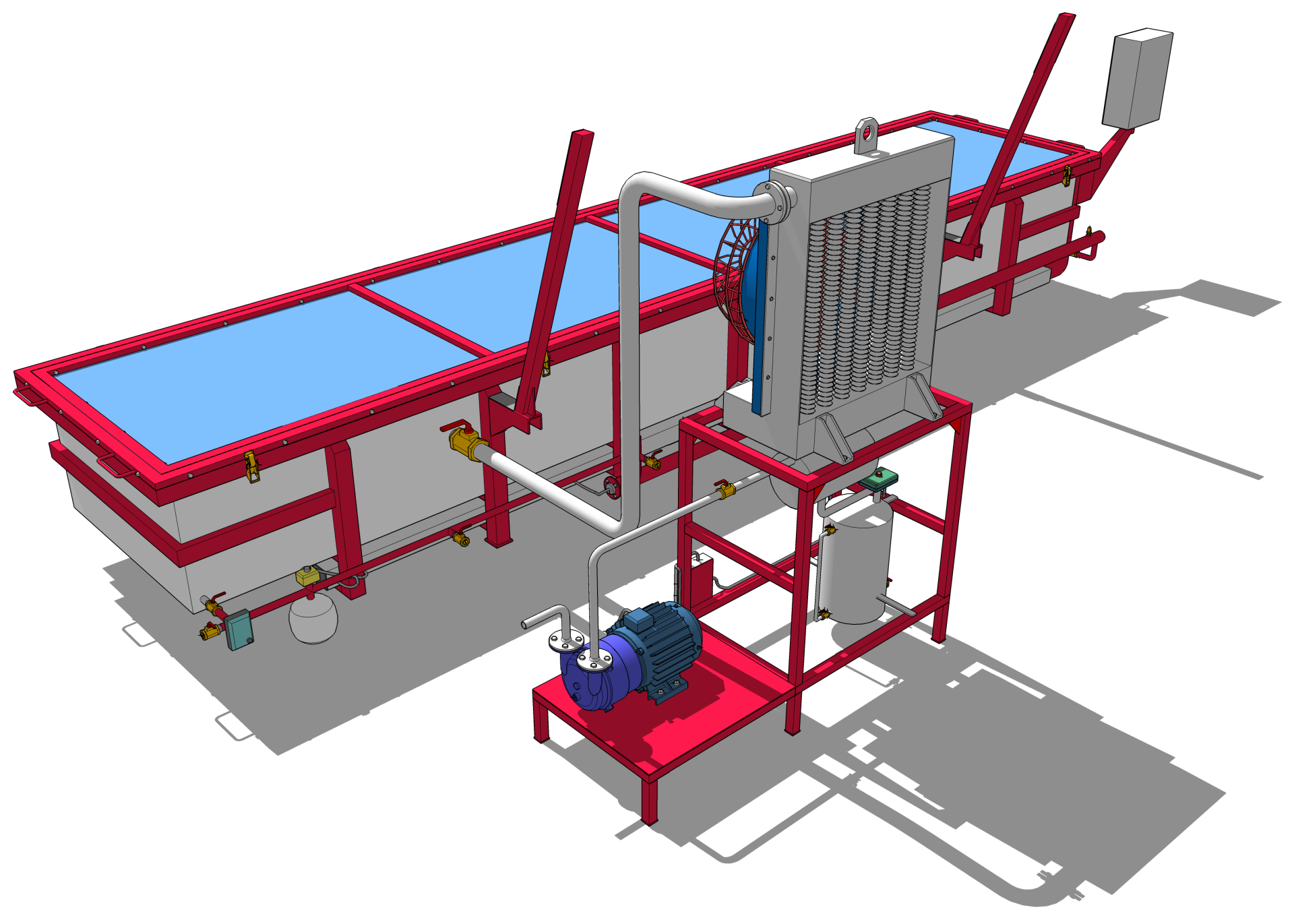 3d model press-vacuum wood dryding kiln WDE PRESS L3.6 with condensor