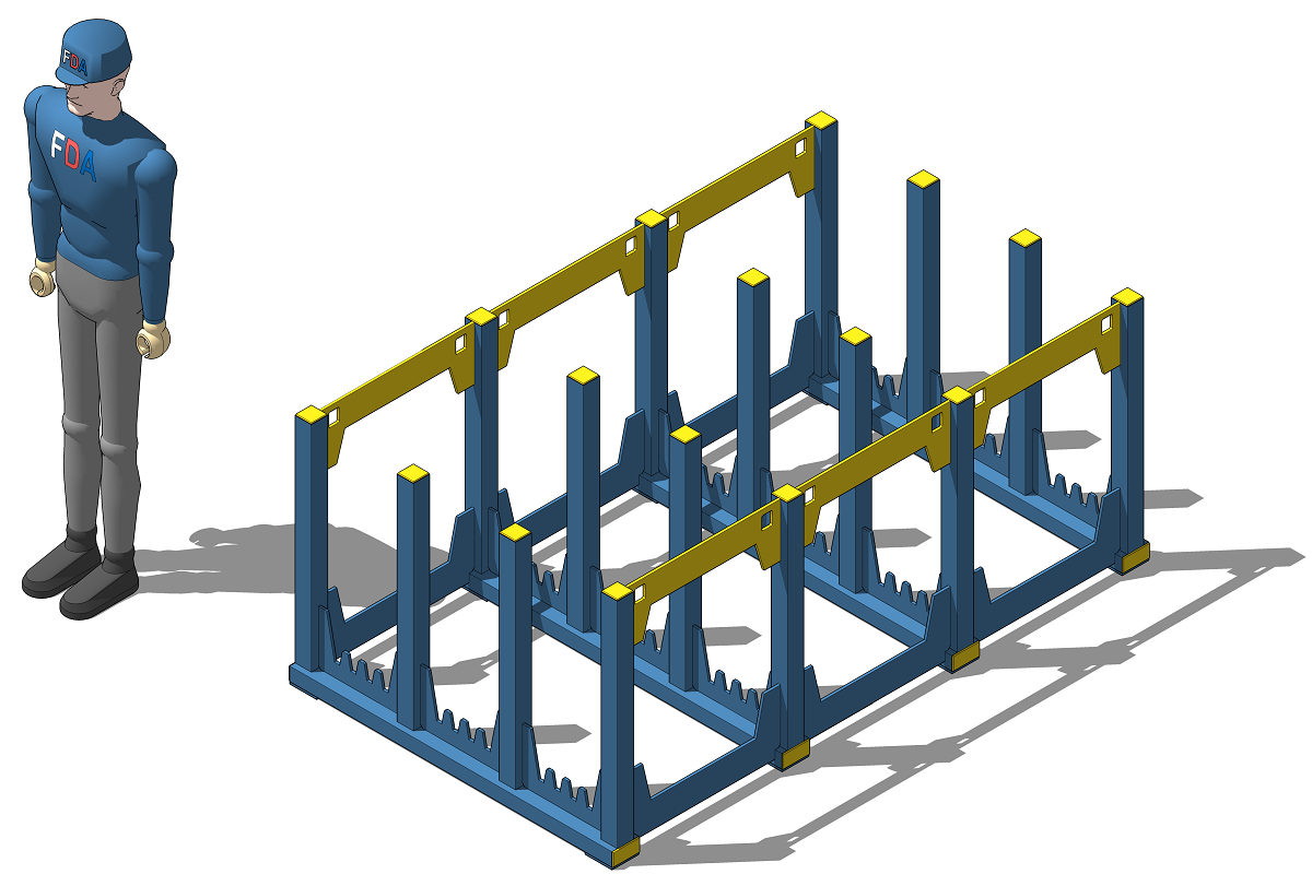 3D модель кассеты стеллажа для вертикального хранения листового металлопроката