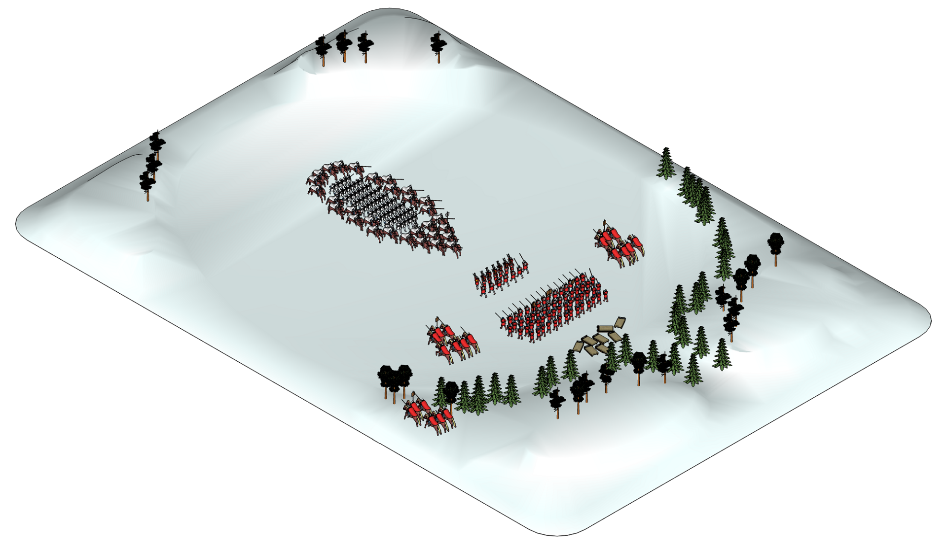 Изображение Ледового побоища с 3d модели 3D модель Ледового побоища 1242 года