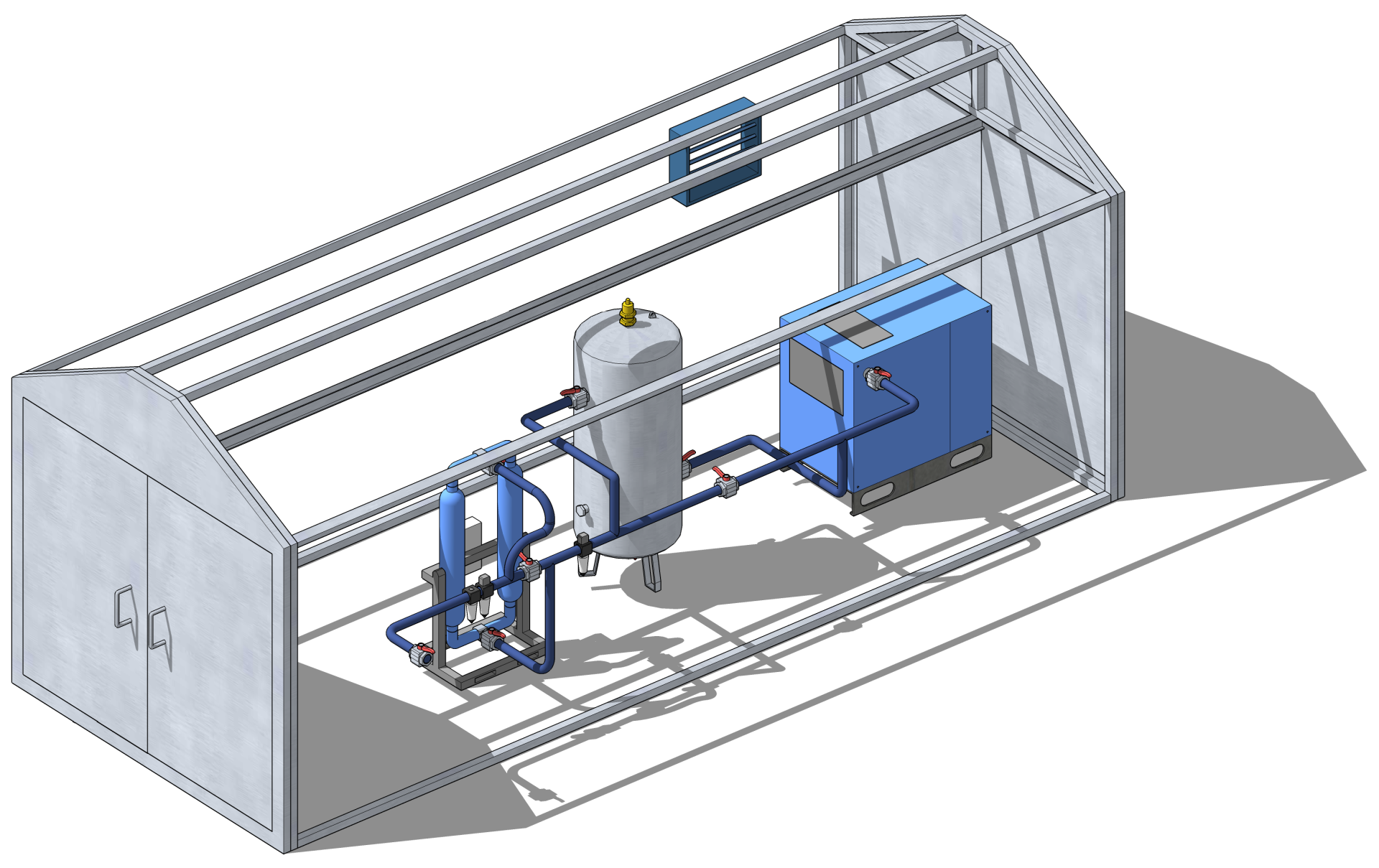 3D модель компрессорной станции для сжатого воздуха