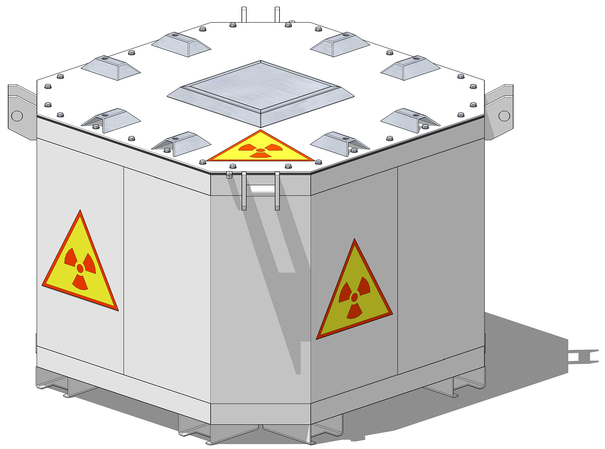 Металлический защитный контейнер КМЗ для ТРО и РАО