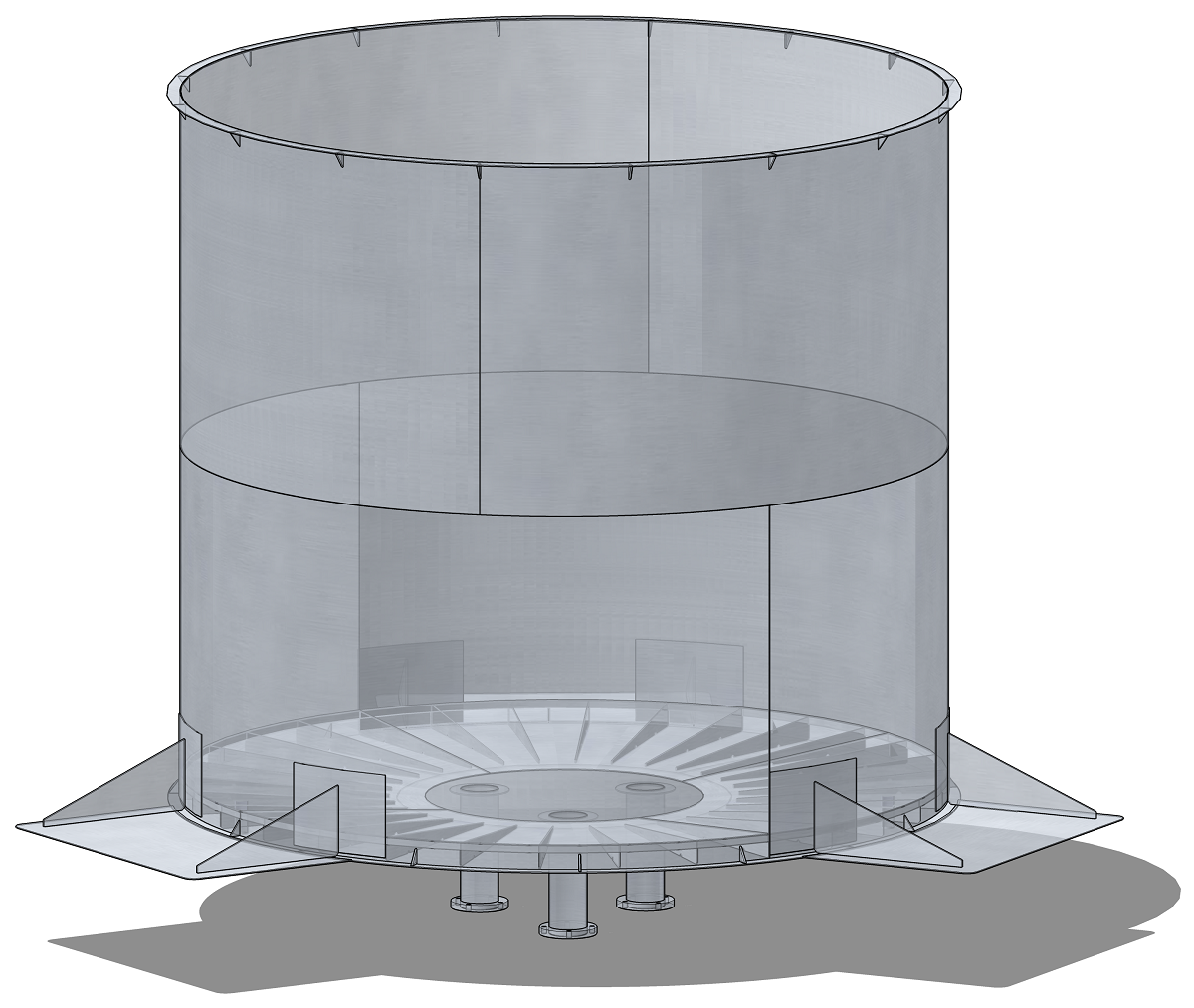 3D модель вертикального бака для жидкостей вместимостью 24 кубических метра