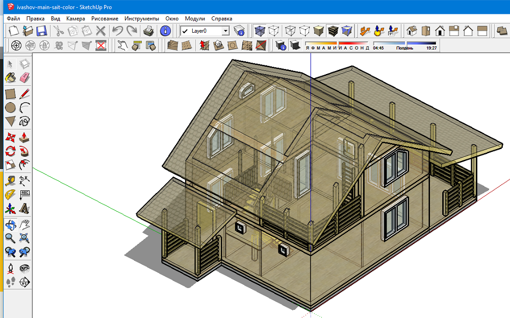 3D моделирование частного деревянного домостроения