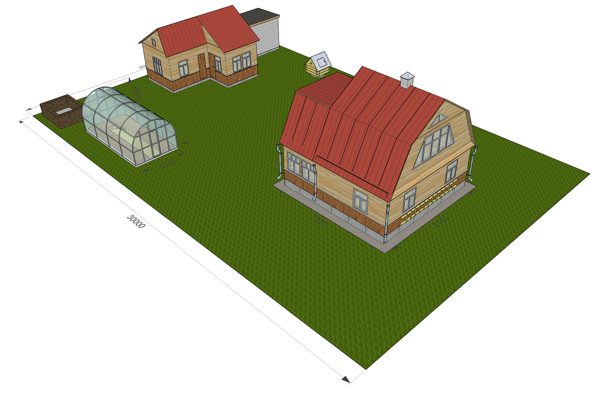 Ландшафтный дизайн участка СНТ Красногорские покосы 3D модель ландшафта и планировки участка СНТ Красногорские покосы