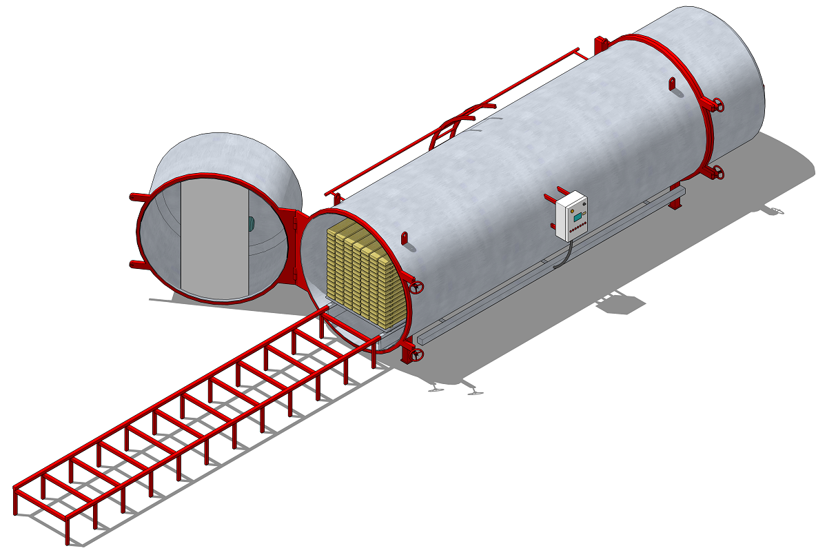 Лесосушильная вакуумная камера WDE ROLL 6 цилиндрической формы