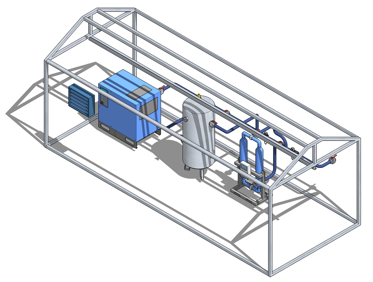 3D модель модульной компрессорной станции