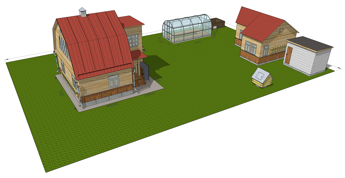 Жилой дом с постройками в СНТ Красногорские покосы, 3D визуализация fda-studia.ru