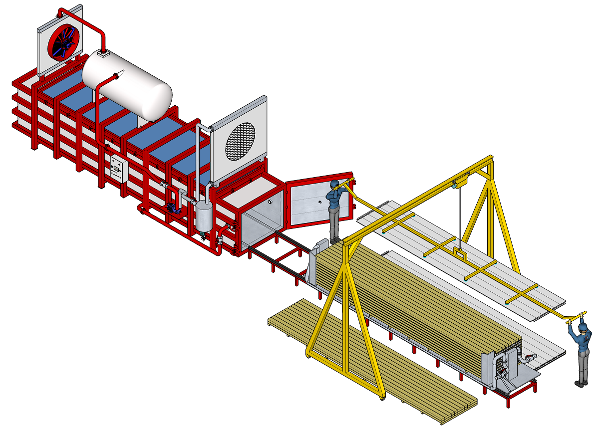 Боковая загрузка лесосушилки WDE PRESS XL6