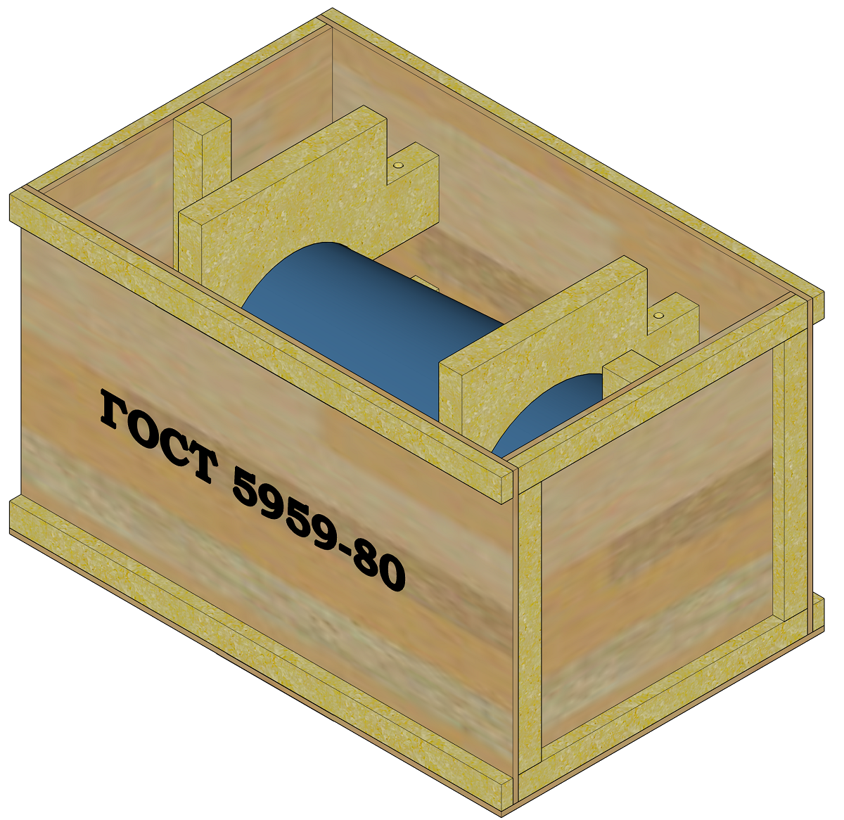 Ящик из ОСП по ГОСТ 5959-80 с фиксаторами груза