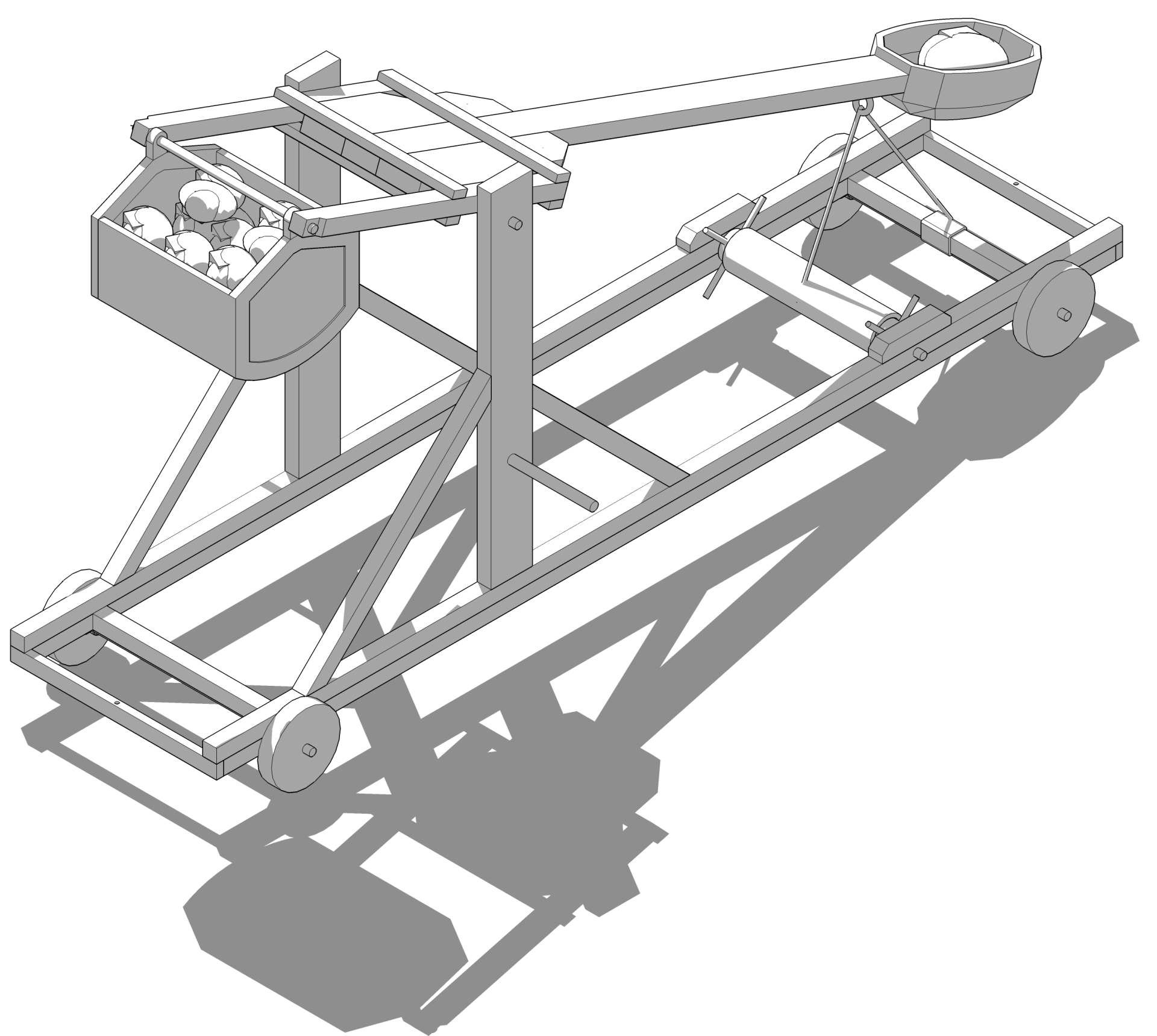 Камнемет 3D виды орудия