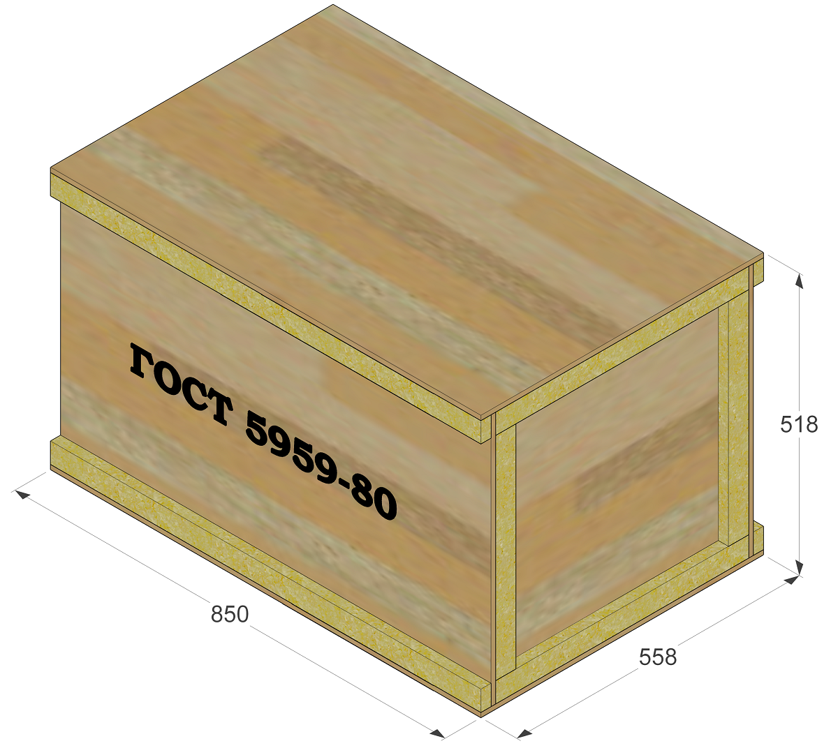 Ящик из плит ОСП по ГОСТ 5959-80 с размерами